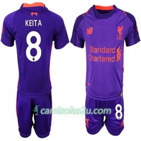 Camisolas de Futebol Liverpool KEITA 8 Criança Equipamento Alternativa 2018/19 Manga Curta